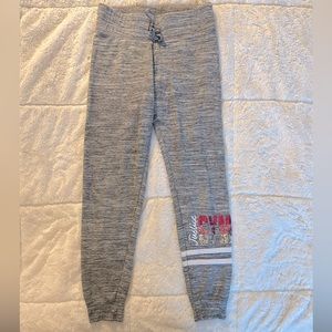 Justice grey jogger with sequin embellishment.